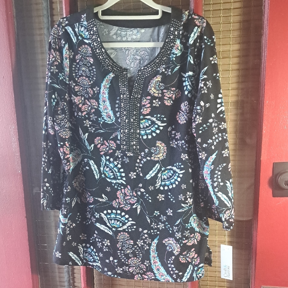NWT Croft & Barrow Paisley Blouse
